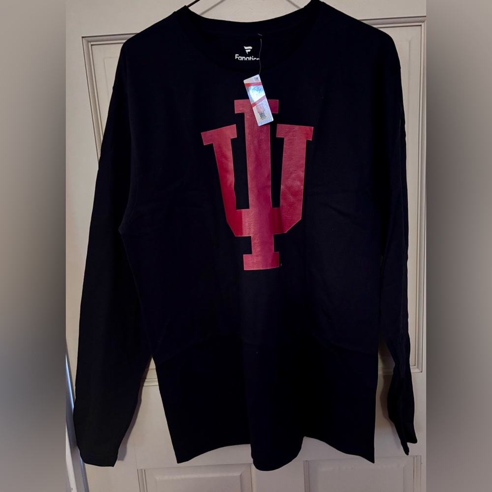 Fanatics Indiana Hoosiers Primary Logo Long Sleeve T-Shirt - Black Small